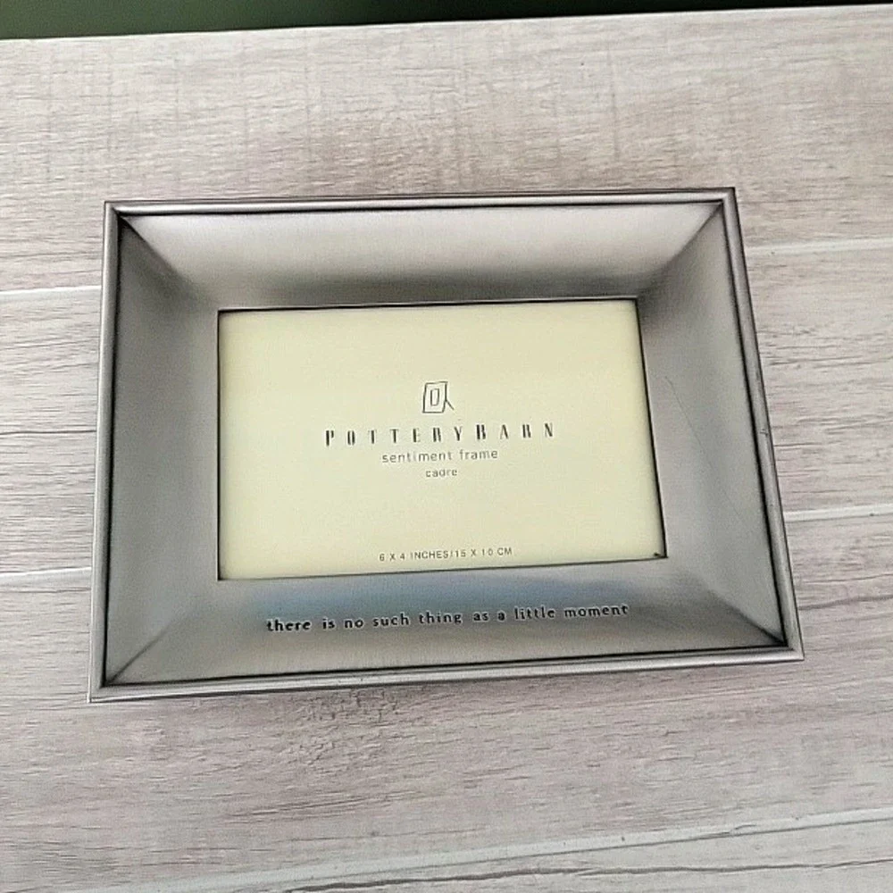Pottery Barn Sentiment Frame 6x4 Silver Metal Photo Frame, Landscape, 1 Photo